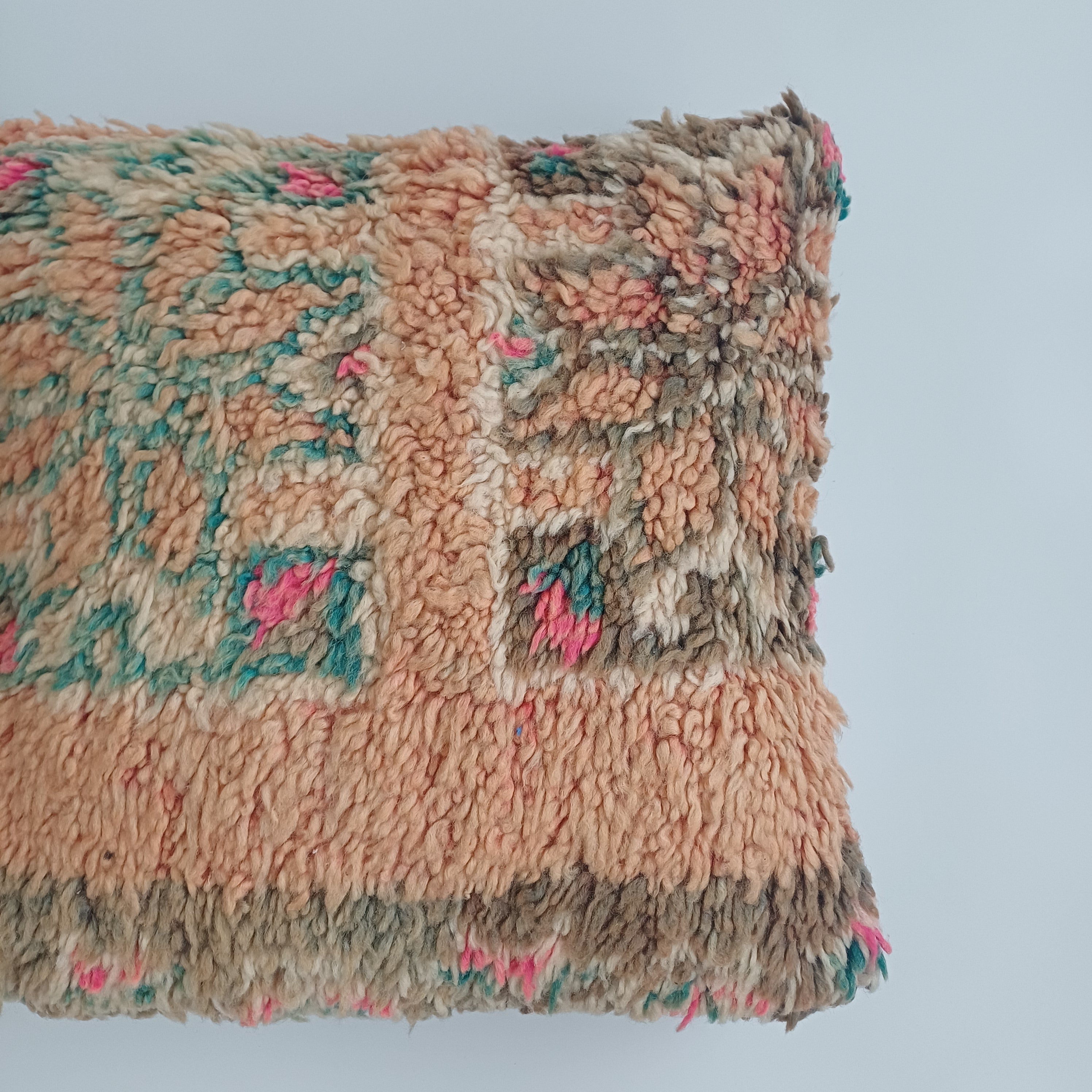 Moroccan Vintage Wool Multicoloured Cushion Cover 16''x16'' / 43x43 CM