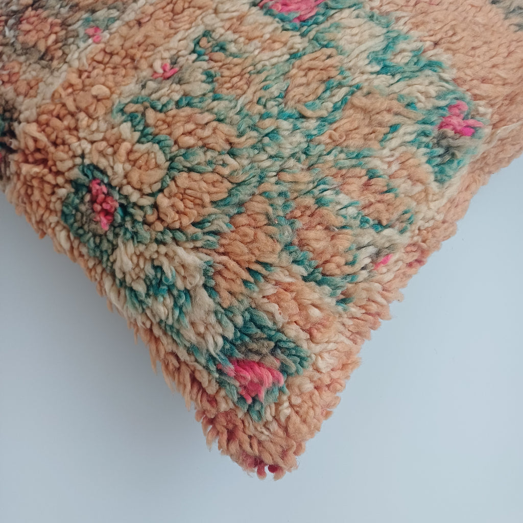 Moroccan Vintage Wool Multicoloured Cushion Cover 16''x16'' / 43x43 CM