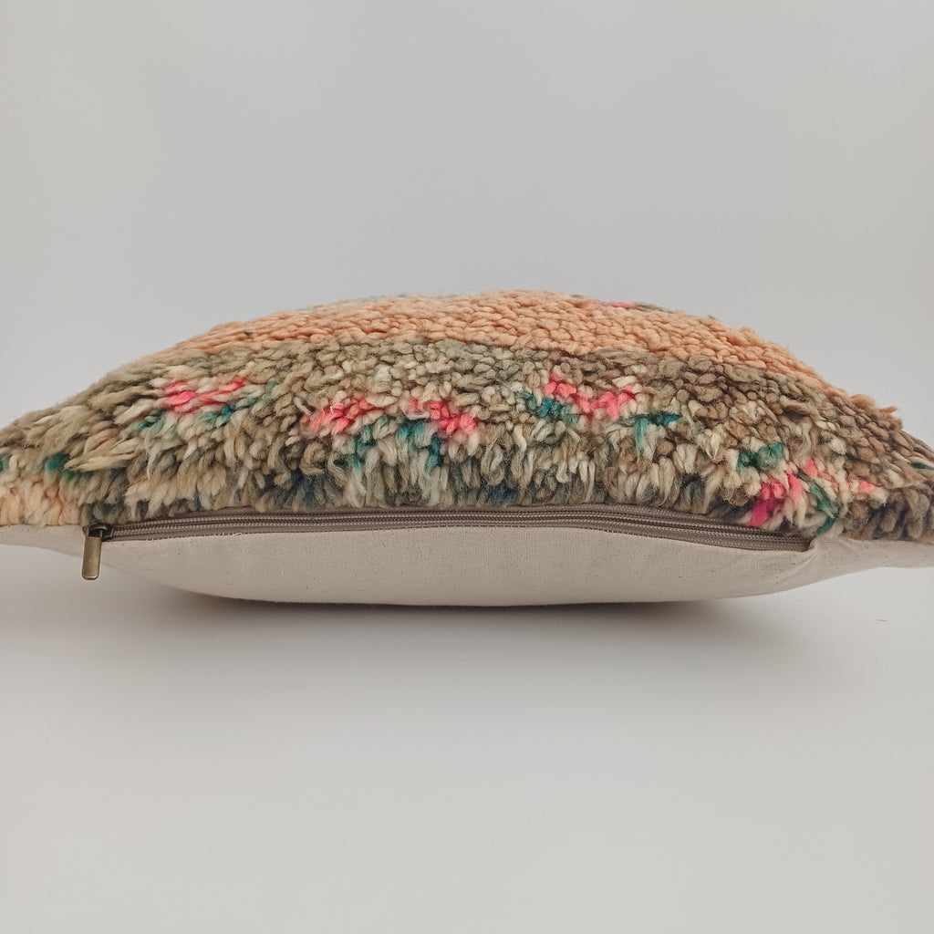 Moroccan Vintage Wool Multicoloured Cushion Cover 16''x16'' / 43x43 CM