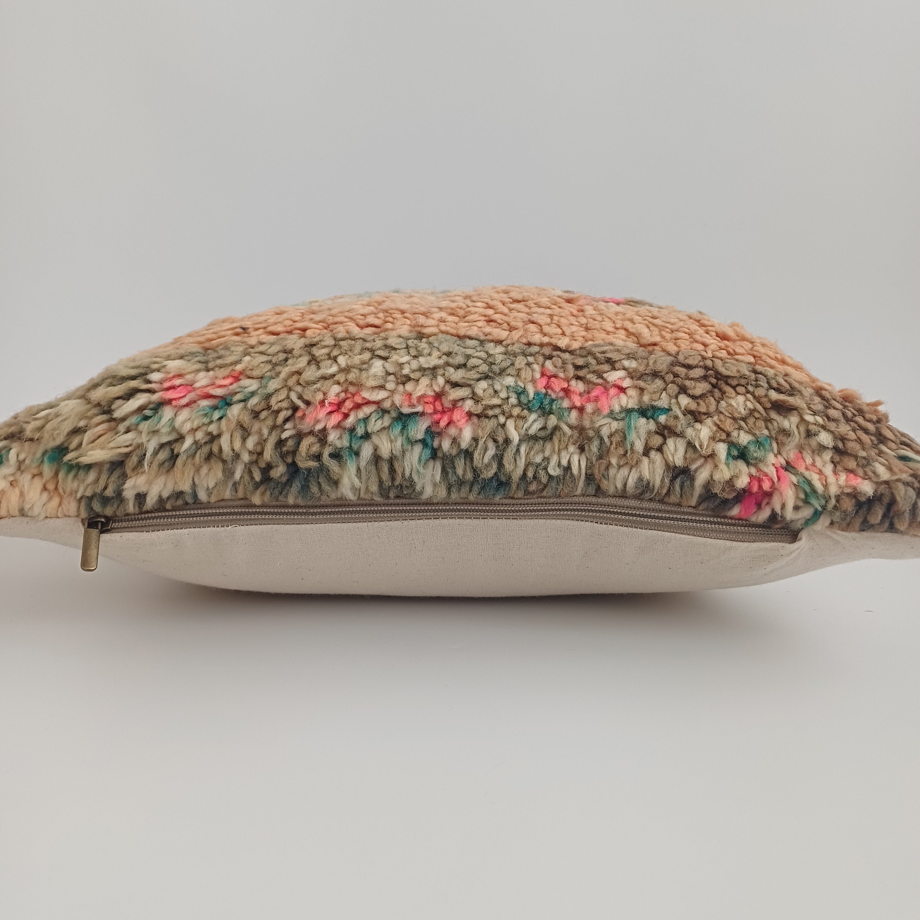 Moroccan Vintage Wool Multicoloured Cushion Cover 16''x16'' / 43x43 CM