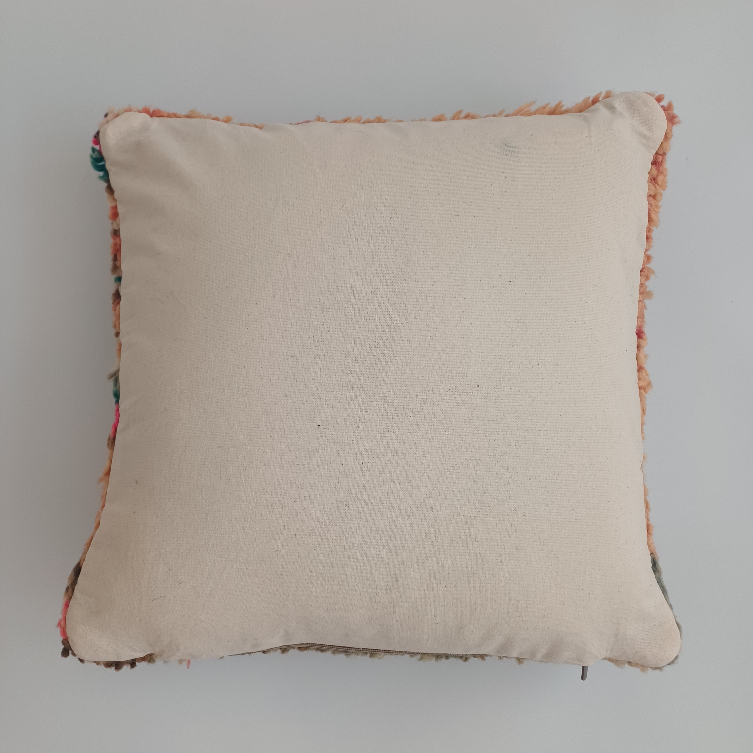 Moroccan Vintage Wool Multicoloured Cushion Cover 16''x16'' / 43x43 CM