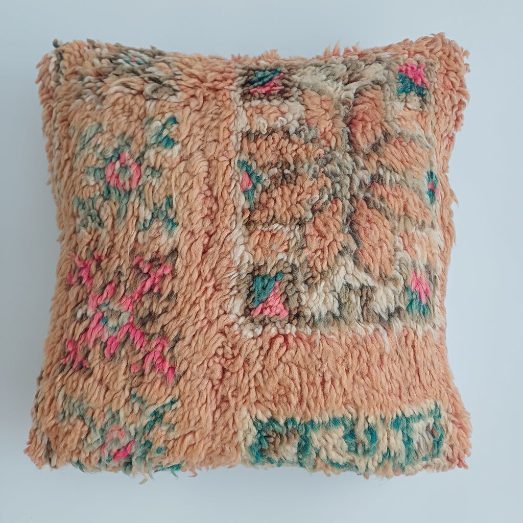 Moroccan Vintage Wool Multicoloured Cushion Cover 16''x16'' / 43x43 CM