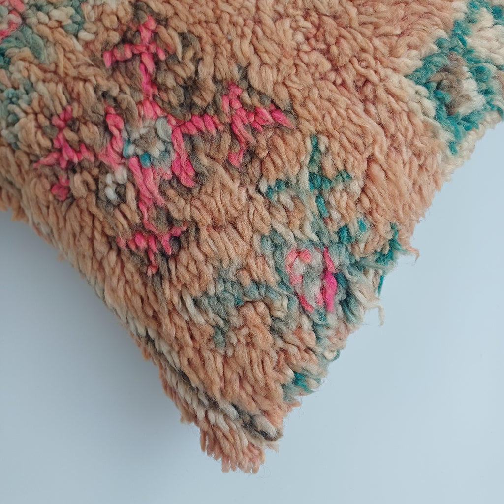 Moroccan Vintage Wool Multicoloured Cushion Cover 16''x16'' / 43x43 CM