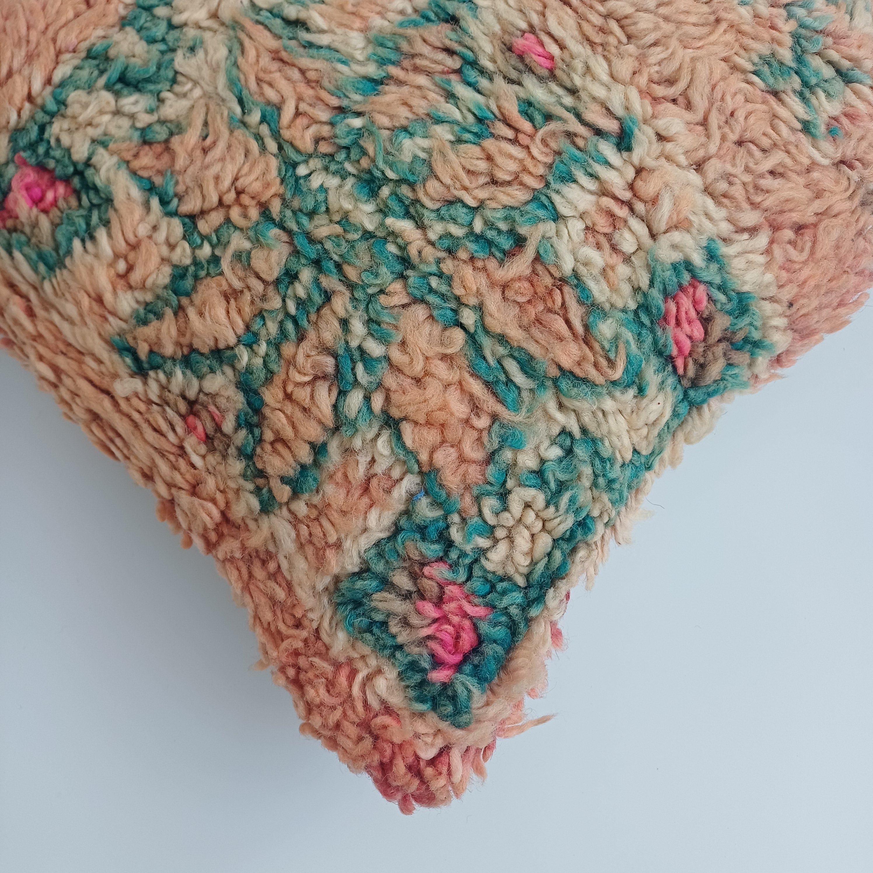 Moroccan Vintage Wool Multicoloured Cushion Cover 16''x16'' / 42x42 CM