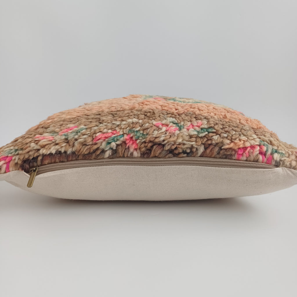 Moroccan Vintage Wool Multicoloured Cushion Cover 16''x16'' / 42x42 CM