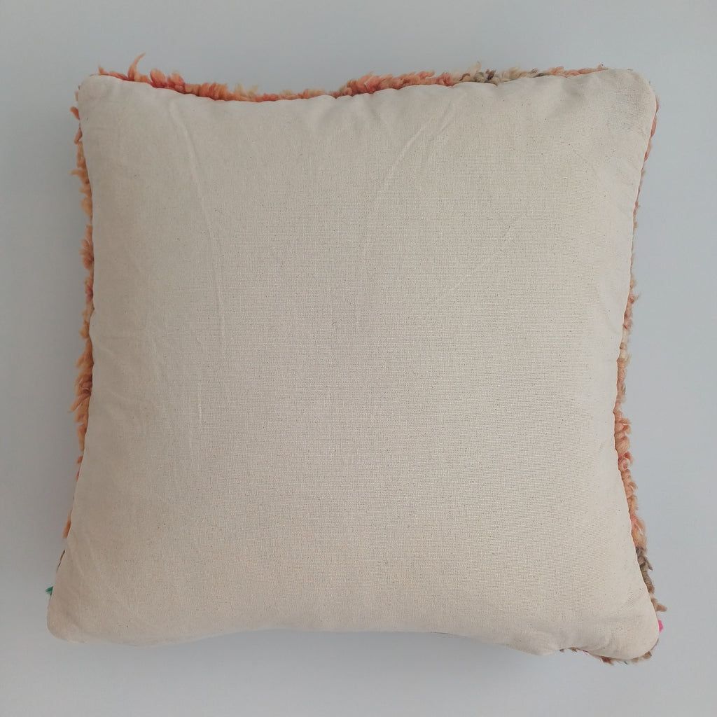 Moroccan Vintage Wool Multicoloured Cushion Cover 16''x16'' / 42x42 CM
