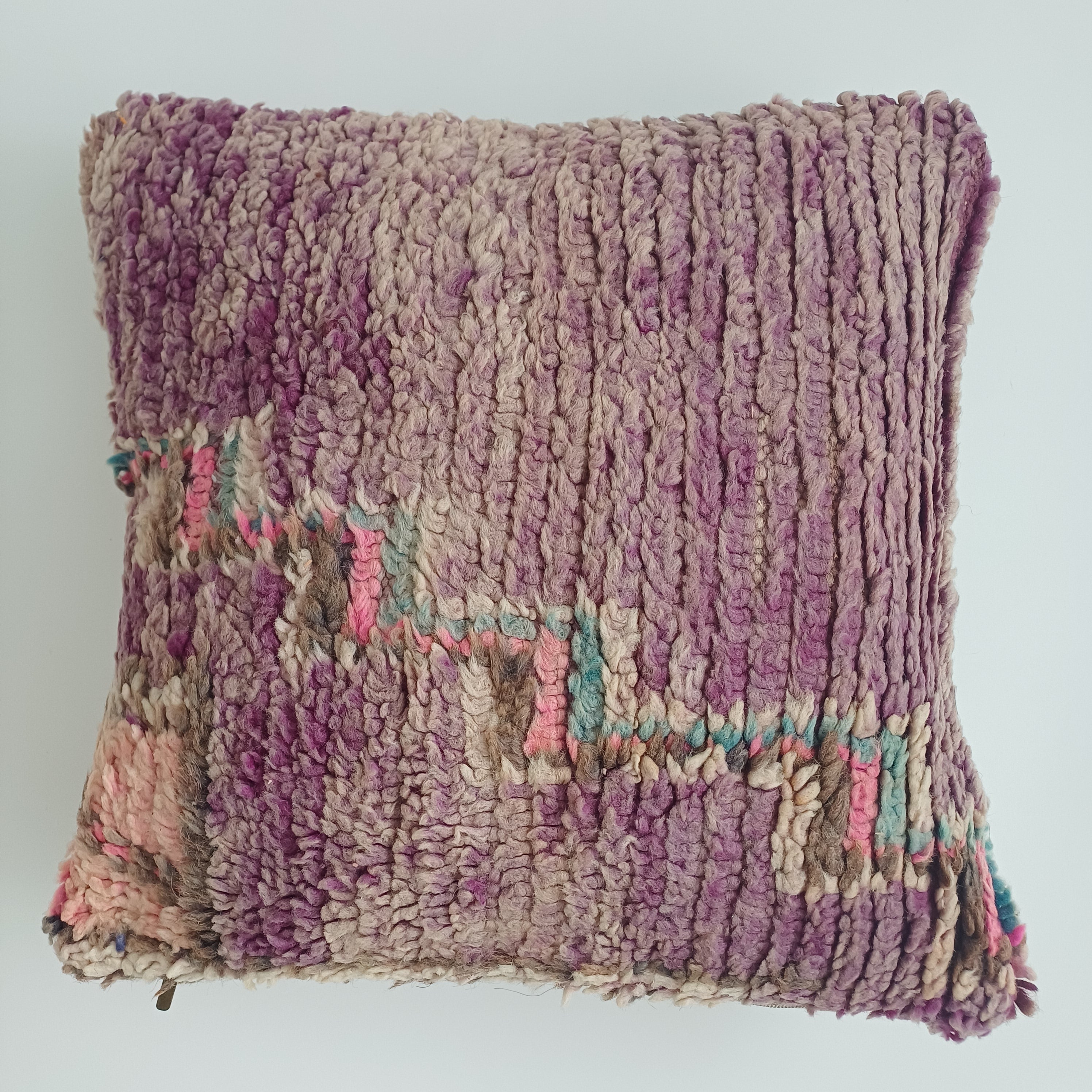 Moroccan Vintage Wool Multicoloured Cushion Cover 16''x16'' / 42x42 CM