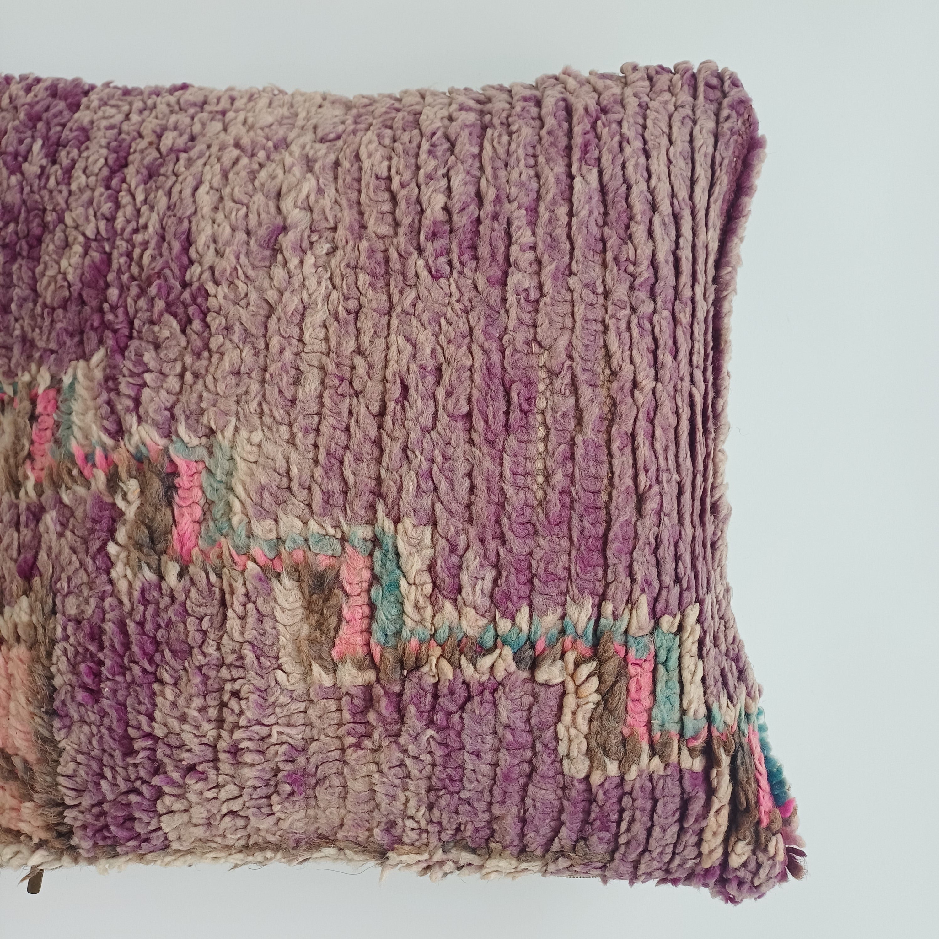 Moroccan Vintage Wool Multicoloured Cushion Cover 16''x16'' / 42x42 CM