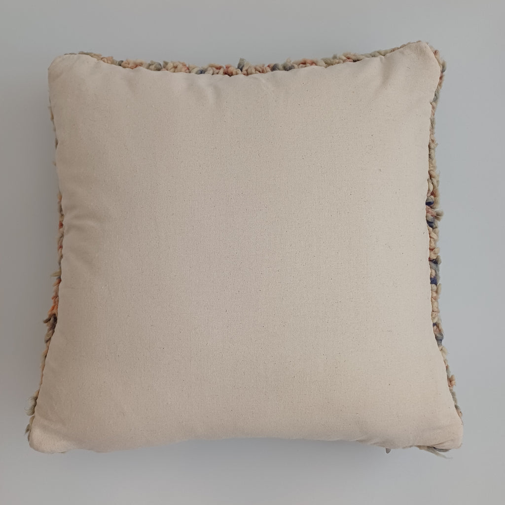 Moroccan Vintage Wool Multicoloured Cushion Cover 16''x16'' / 40x40 CM