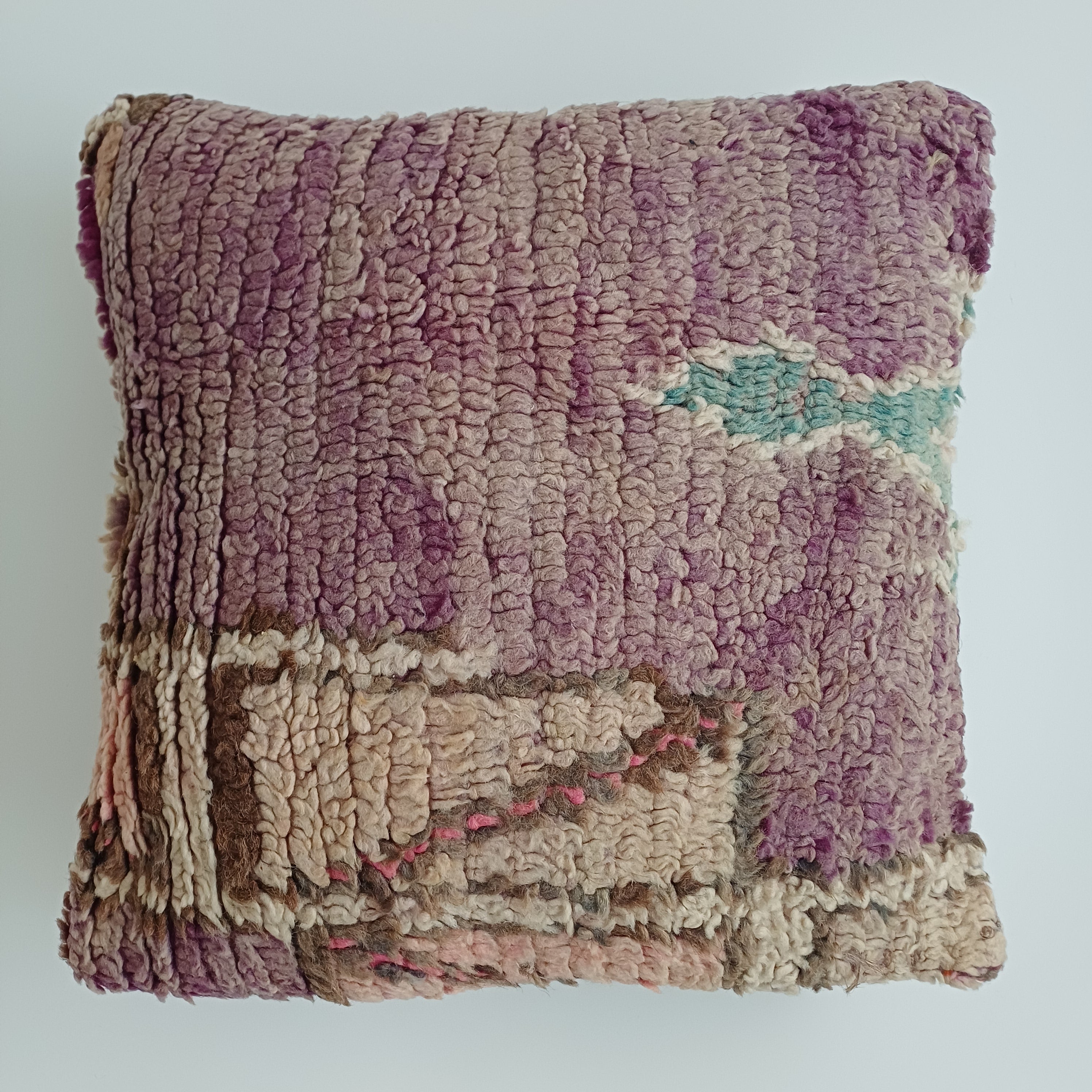 Moroccan Vintage Wool Multicoloured Cushion Cover 16''x16'' / 43x43 CM