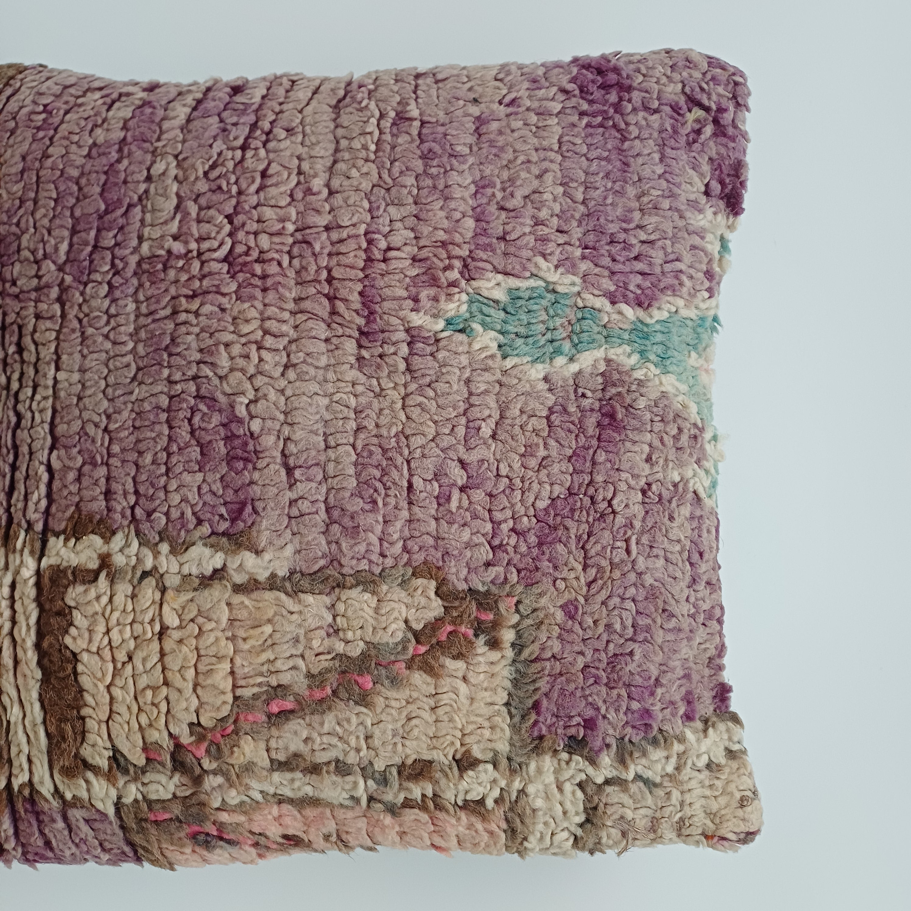 Moroccan Vintage Wool Multicoloured Cushion Cover 16''x16'' / 43x43 CM