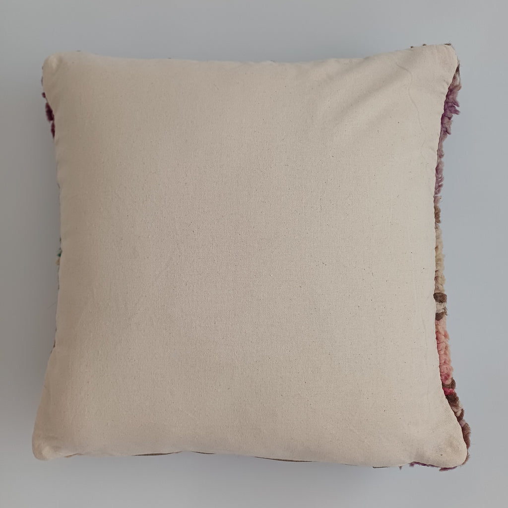 Moroccan Vintage Wool Multicoloured Cushion Cover 16''x16'' / 43x43 CM