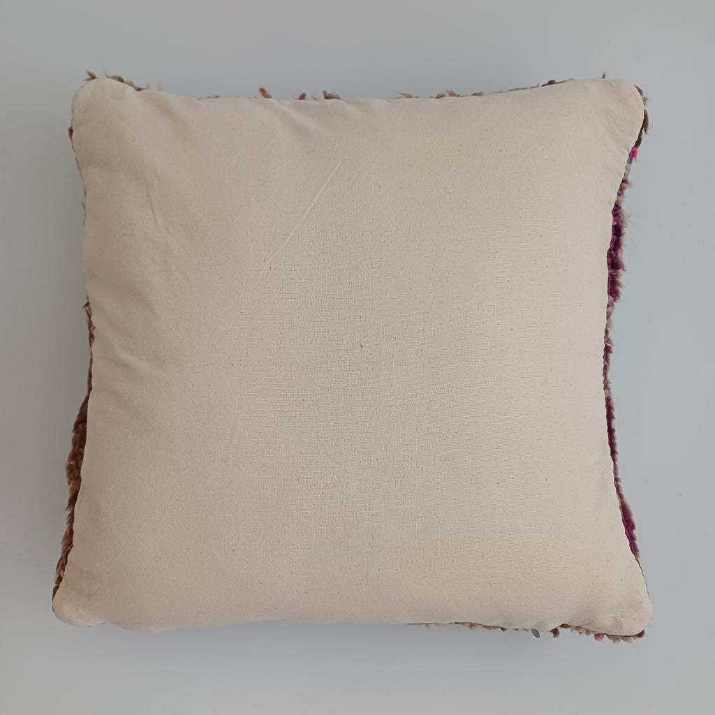 Moroccan Vintage Wool Multicoloured Cushion Cover 16''x16'' / 43x43 CM