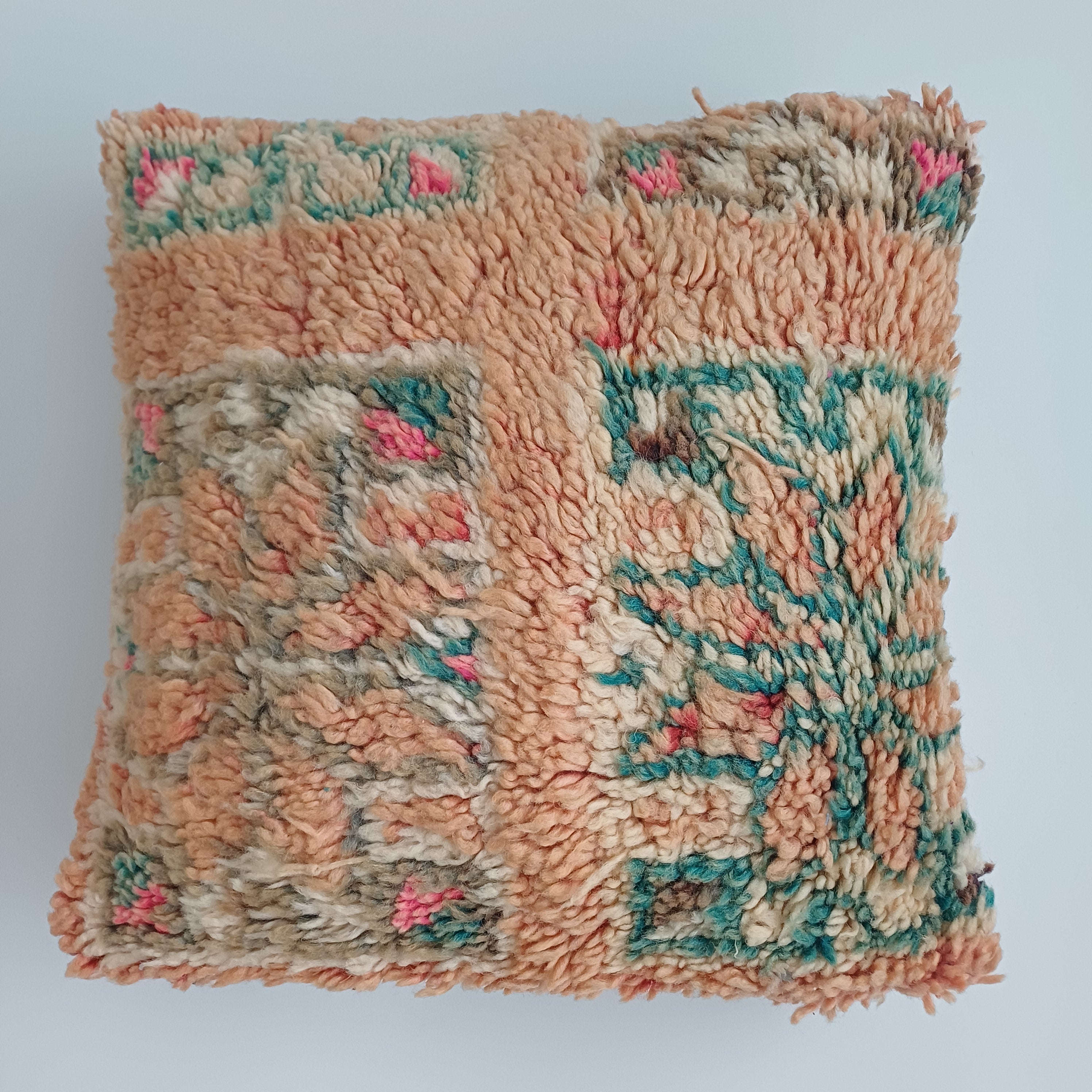 Moroccan Vintage Wool Multicoloured Cushion Cover 16''x16'' / 43x43 CM