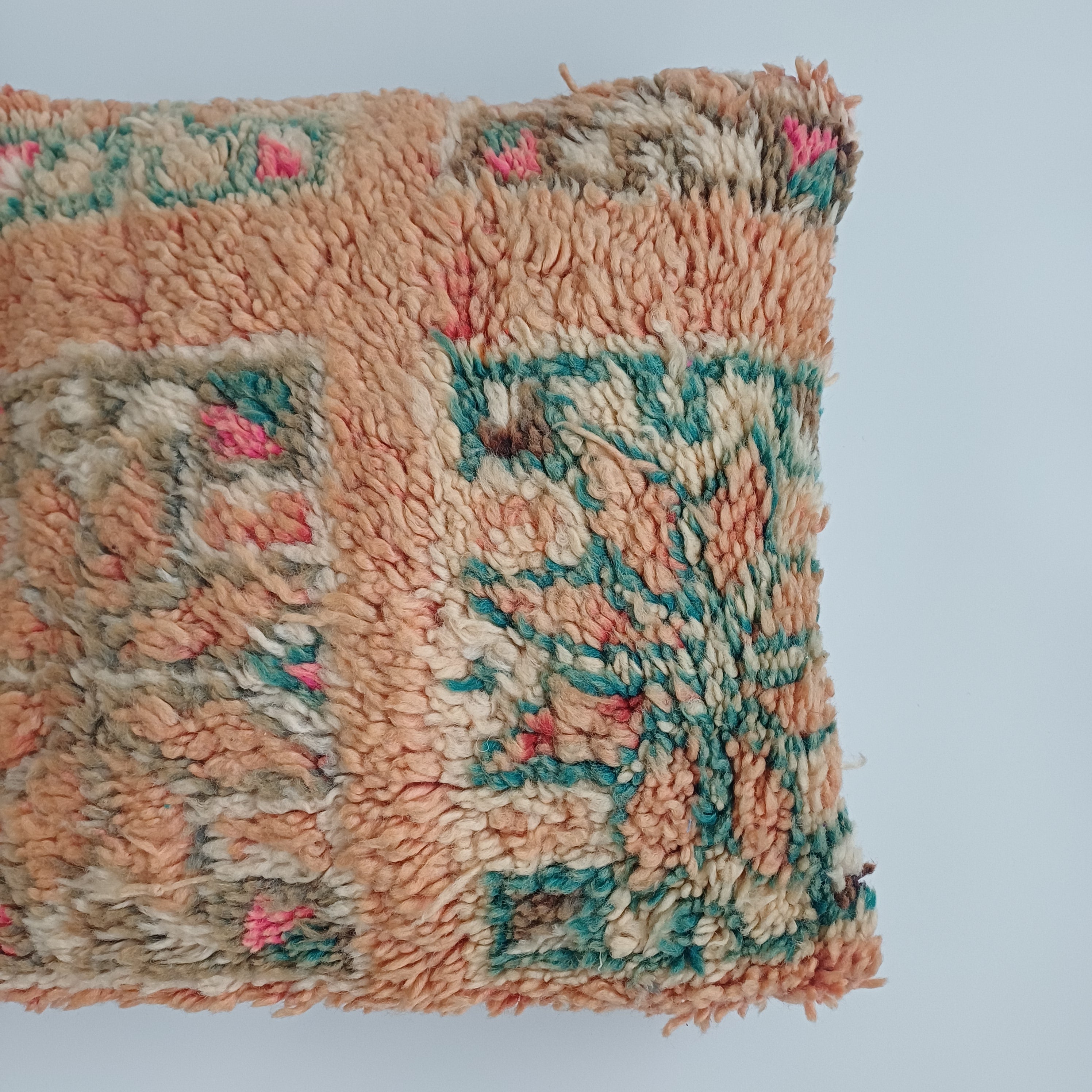 Moroccan Vintage Wool Multicoloured Cushion Cover 16''x16'' / 43x43 CM