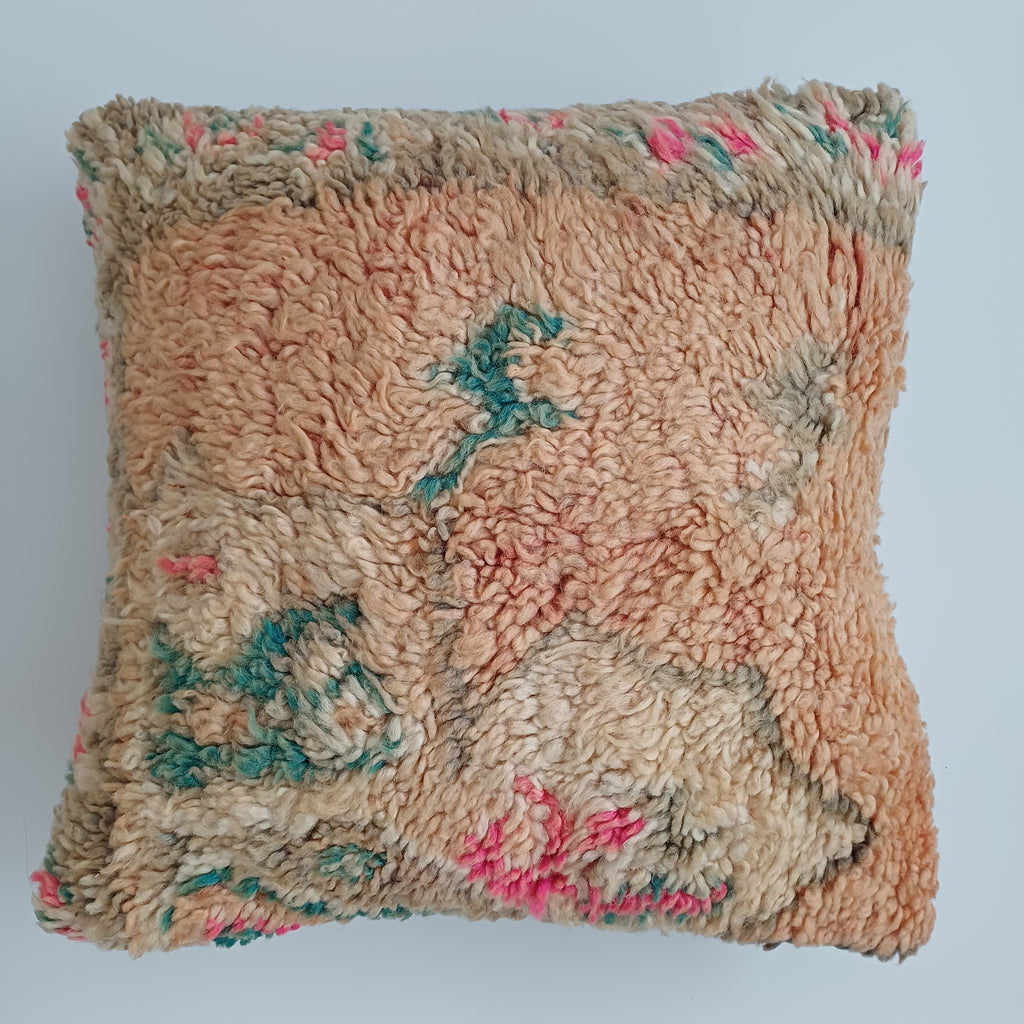 Moroccan Vintage Wool Multicoloured Cushion Cover 16''x16'' / 43x43 CM