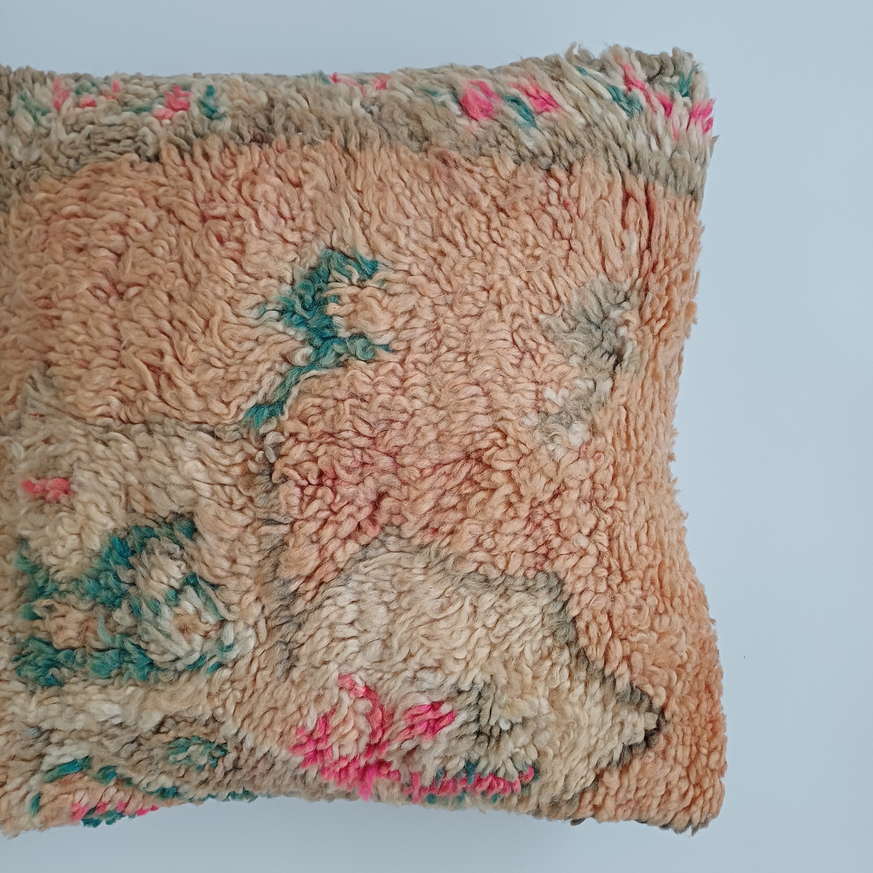 Moroccan Vintage Wool Multicoloured Cushion Cover 16''x16'' / 43x43 CM