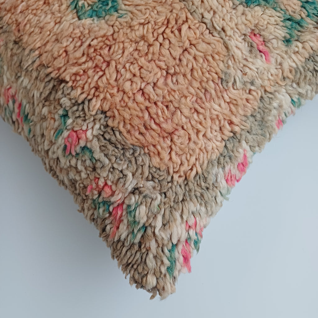 Moroccan Vintage Wool Multicoloured Cushion Cover 16''x16'' / 43x43 CM