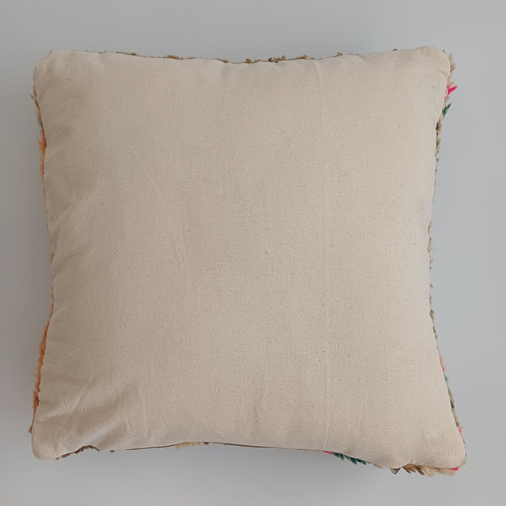 Moroccan Vintage Wool Multicoloured Cushion Cover 16''x16'' / 43x43 CM