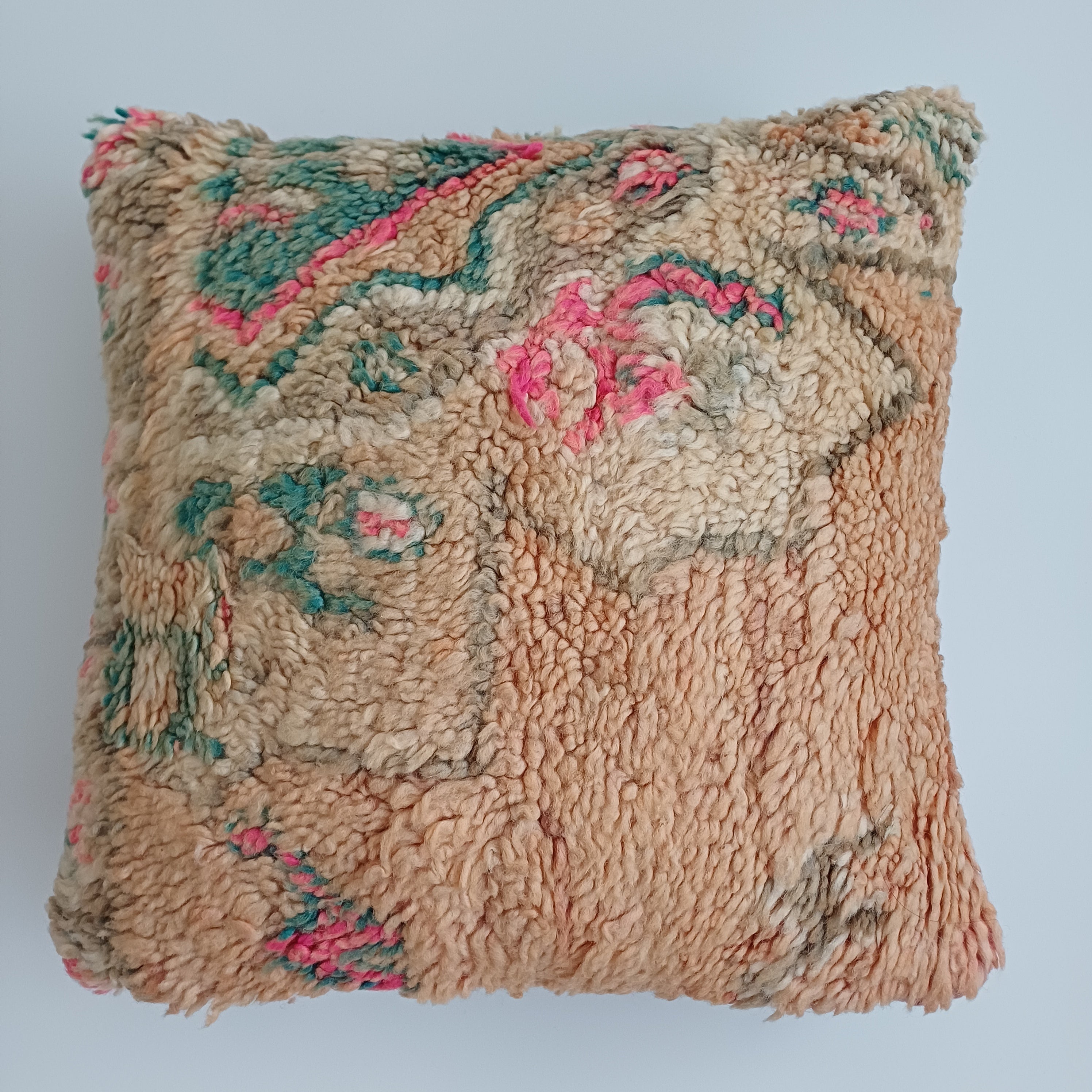 Moroccan Vintage Wool Multicoloured Cushion Cover 16''x16'' / 43x43 CM