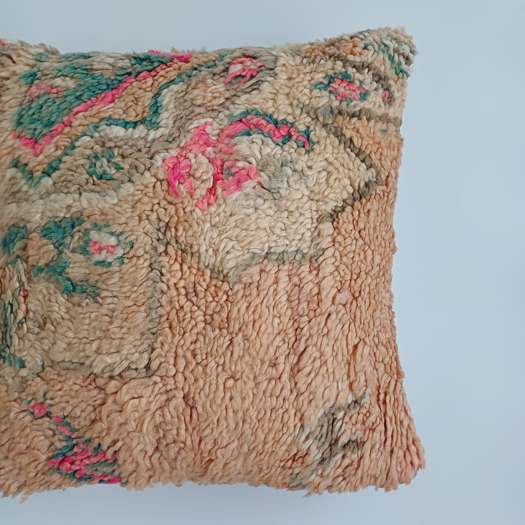 Moroccan Vintage Wool Multicoloured Cushion Cover 16''x16'' / 43x43 CM