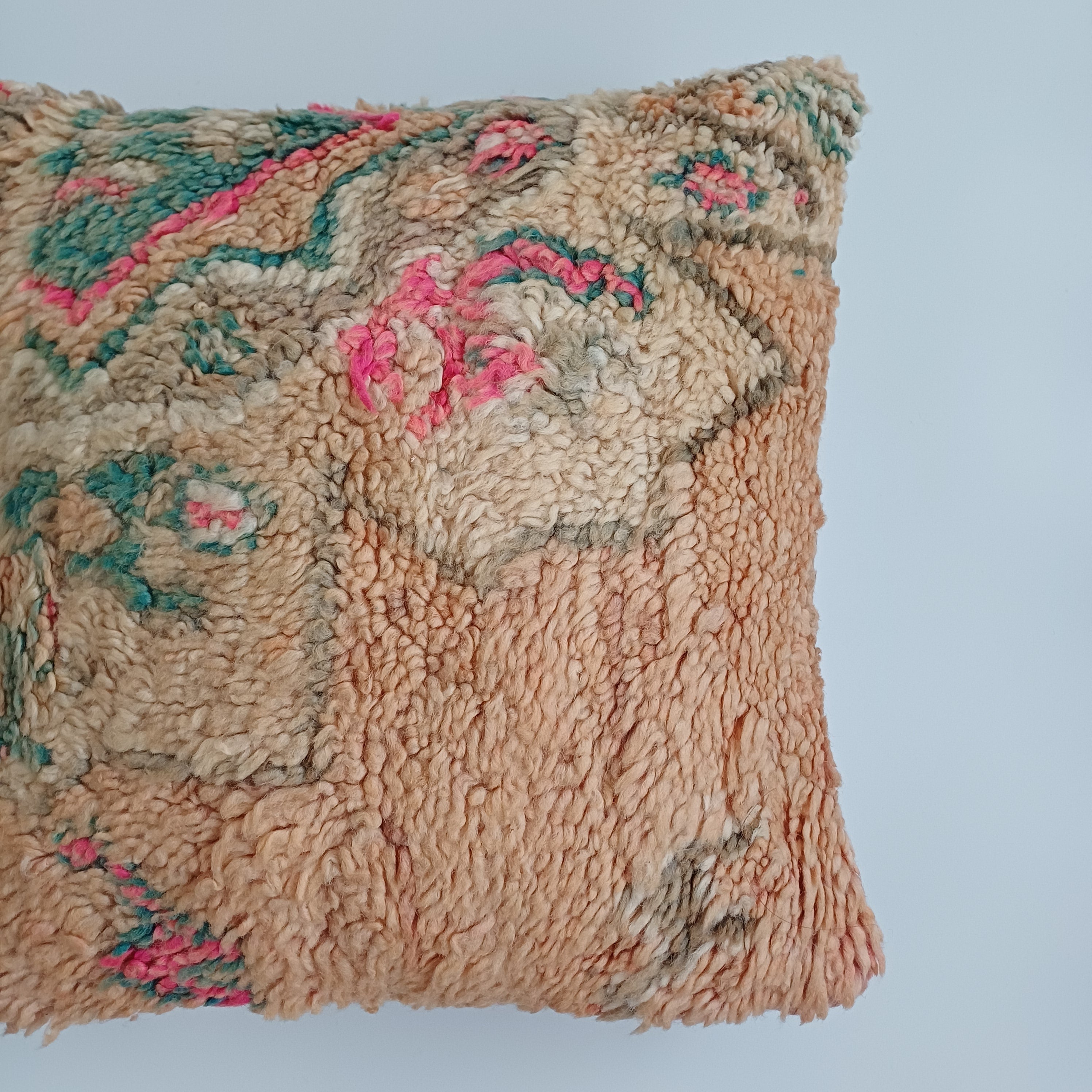 Moroccan Vintage Wool Multicoloured Cushion Cover 16''x16'' / 43x43 CM