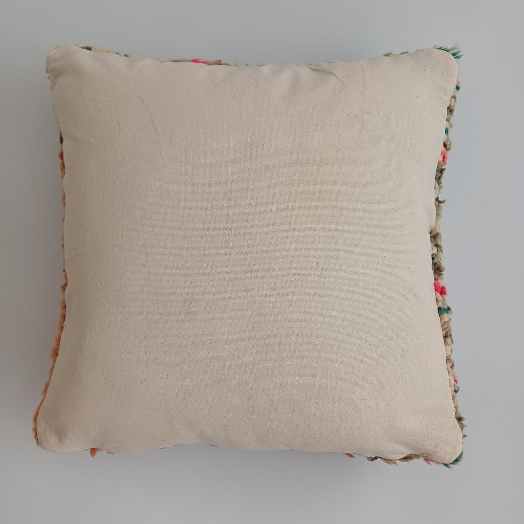 Moroccan Vintage Wool Multicoloured Cushion Cover 16''x16'' / 43x43 CM