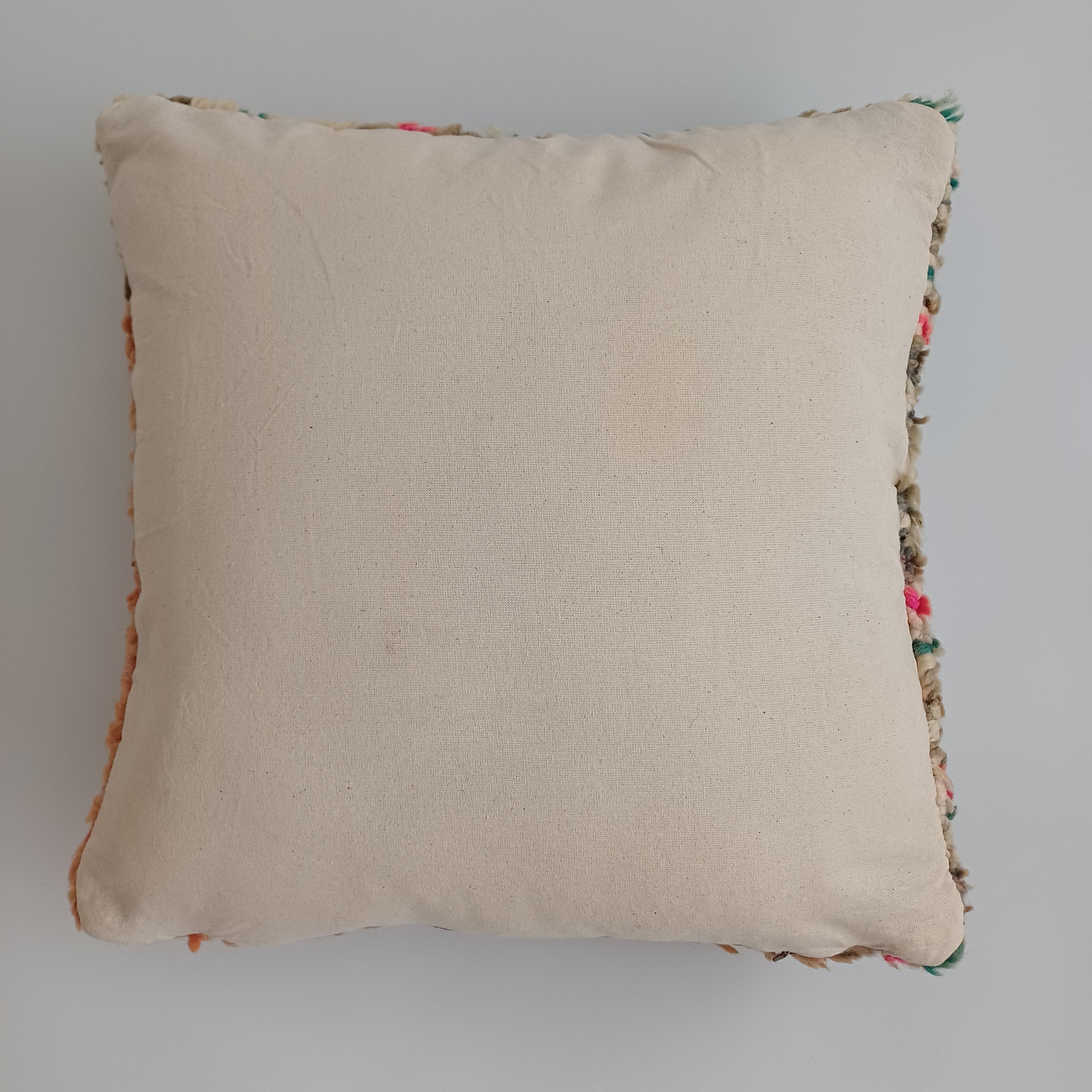 Moroccan Vintage Wool Multicoloured Cushion Cover 16''x16'' / 43x43 CM