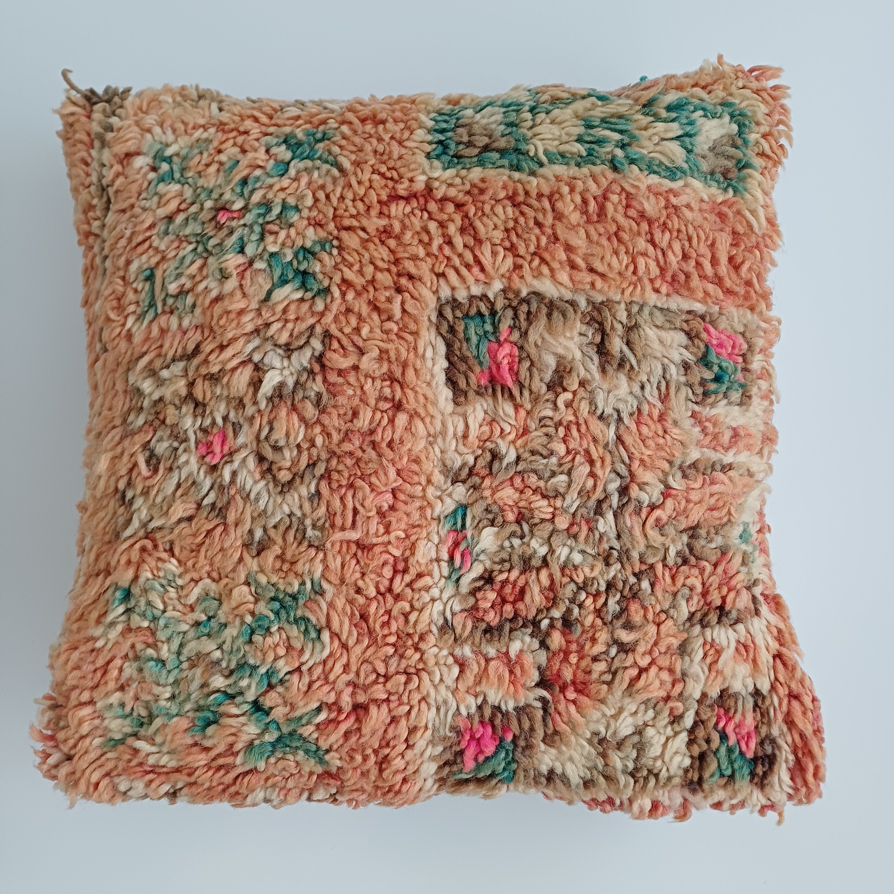Moroccan Vintage Wool Multicoloured Cushion Cover 16''x16'' / 43x43 CM