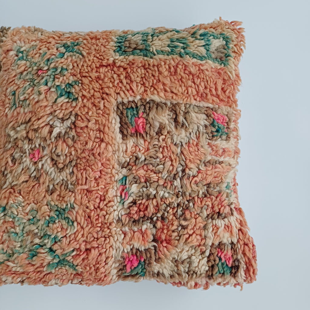 Moroccan Vintage Wool Multicoloured Cushion Cover 16''x16'' / 43x43 CM