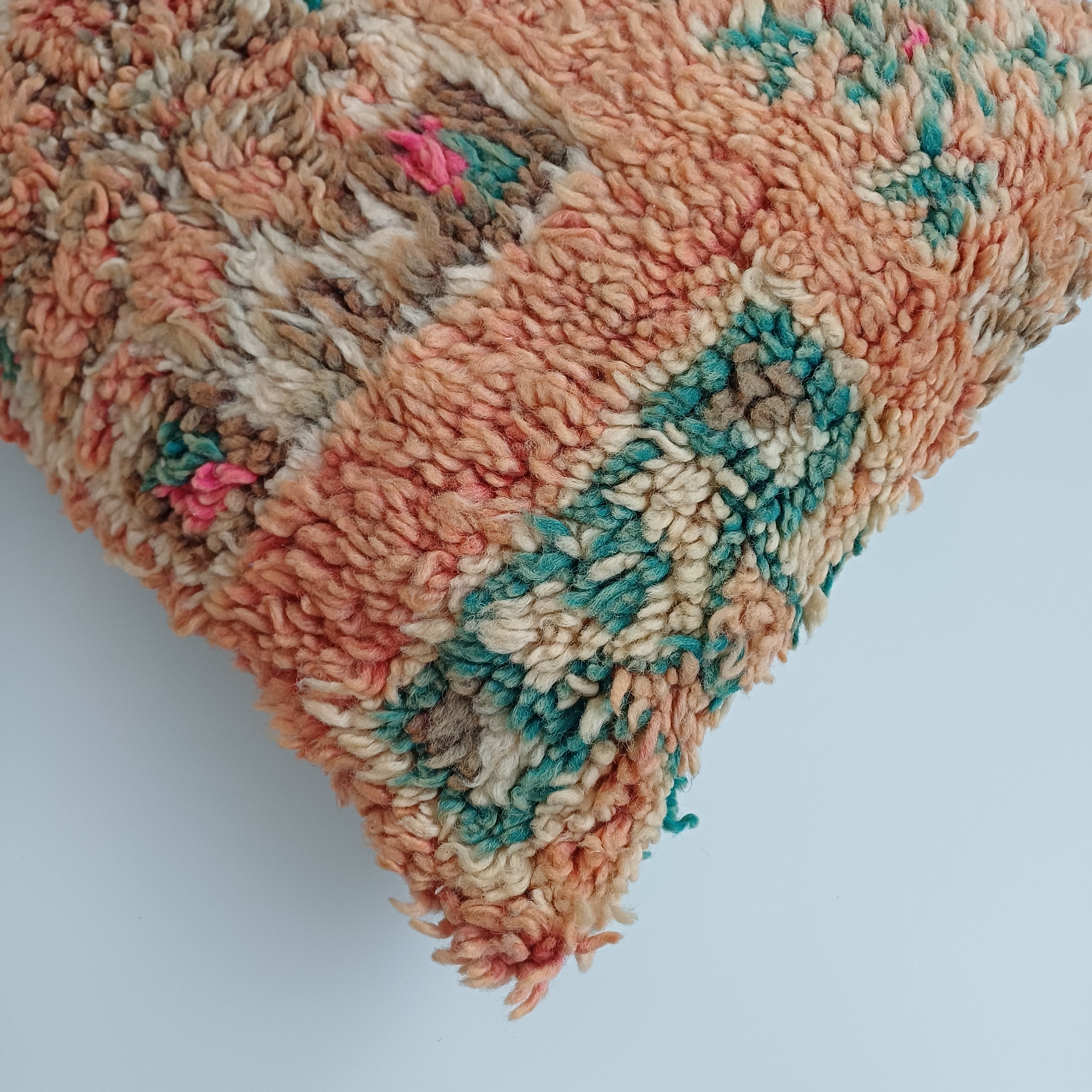 Moroccan Vintage Wool Multicoloured Cushion Cover 16''x16'' / 43x43 CM