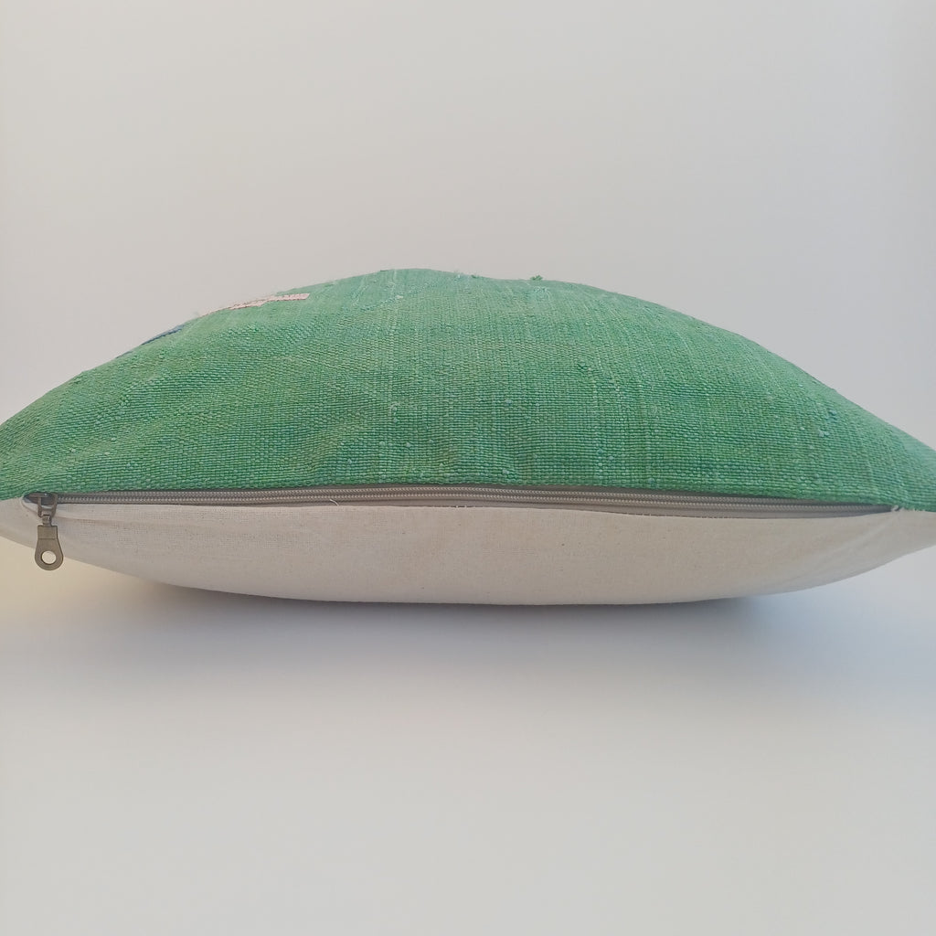 Moroccan Handmade Green Cactus Silk Cushion Cover 20''x20'' / 50x50 CM