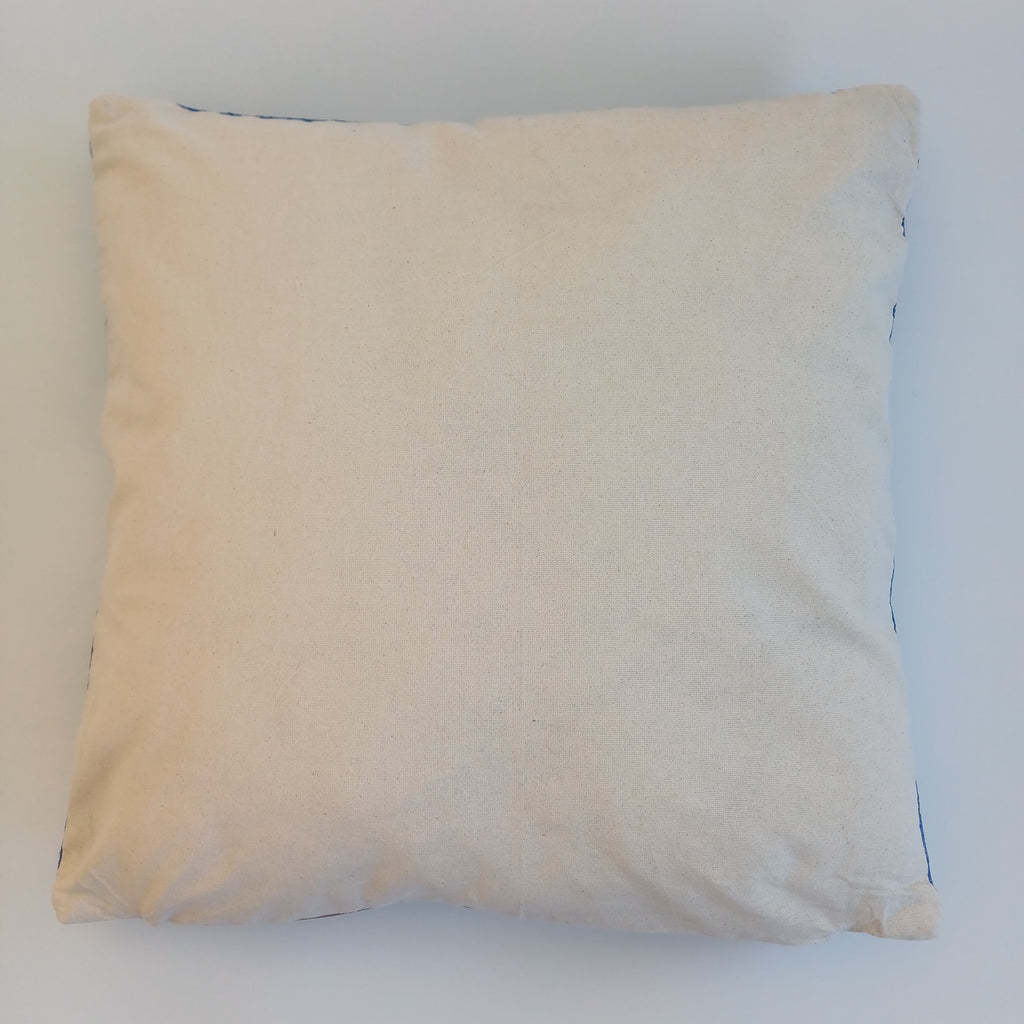 Moroccan Handmade Royal Blue Cactus Silk Cushion Cover 20''x20'' / 50x50 CM