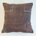 Moroccan Handmade Brown Cactus Silk Cushion Cover 20''x20'' / 50x50 CM