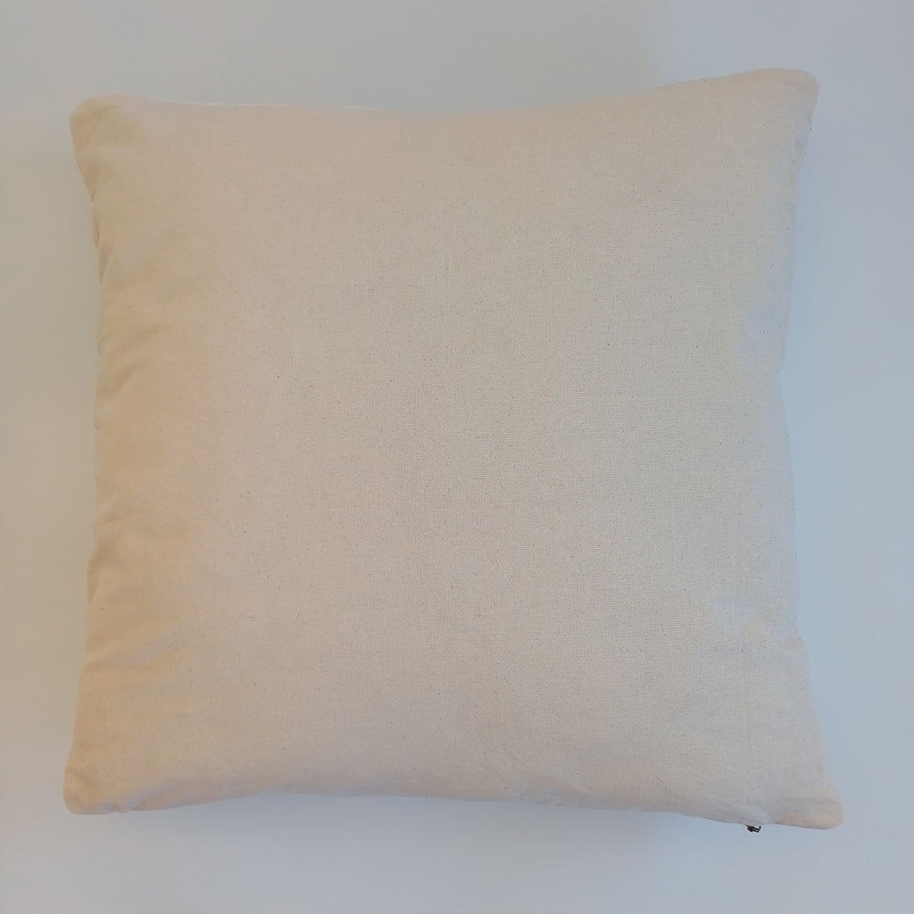 Moroccan Handmade Cream White Cactus Silk Cushion Cover 20''x20'' / 50x50 CM