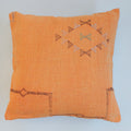 Moroccan Handmade Sunset Orange Cactus Silk Cushion Cover 20''x20'' / 50x50 CM