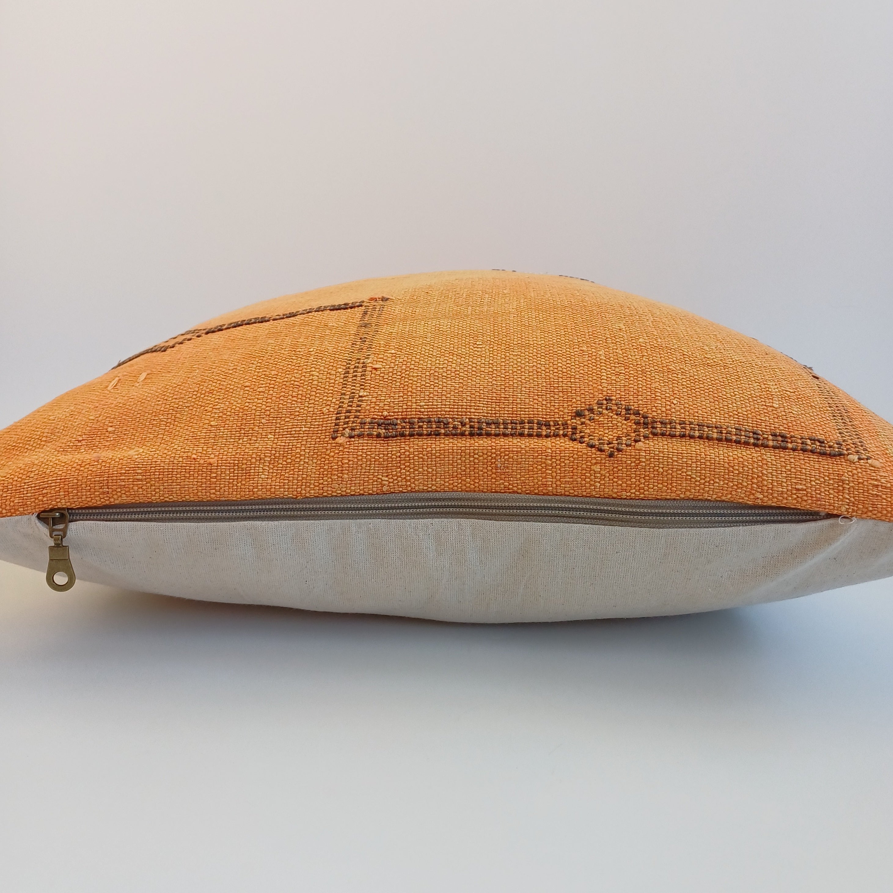 Moroccan Handmade Sunset Orange Cactus Silk Cushion Cover 20''x20'' / 50x50 CM