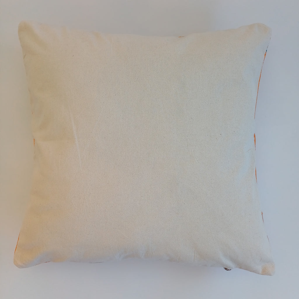 Moroccan Handmade Sunset Orange Cactus Silk Cushion Cover 20''x20'' / 50x50 CM