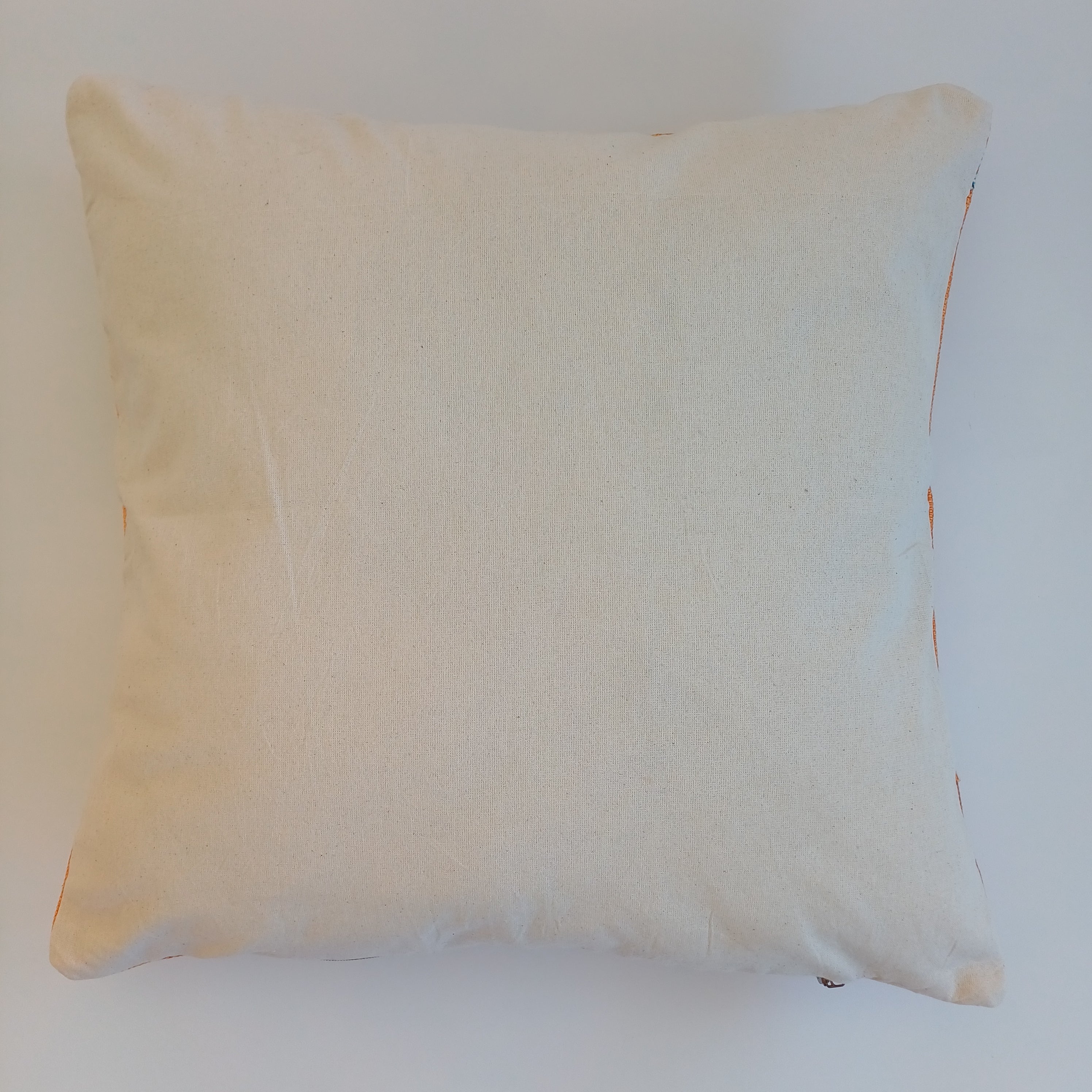 Moroccan Handmade Sunset Orange Cactus Silk Cushion Cover 20''x20'' / 50x50 CM