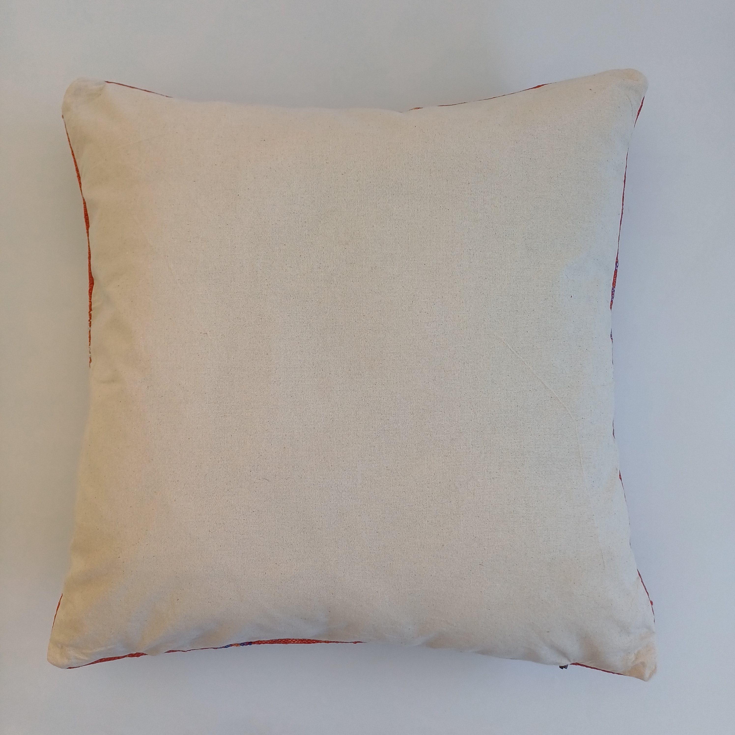 Moroccan Handmade Orange Red Cactus Silk Cushion Cover 20''x20'' / 50x50 CM