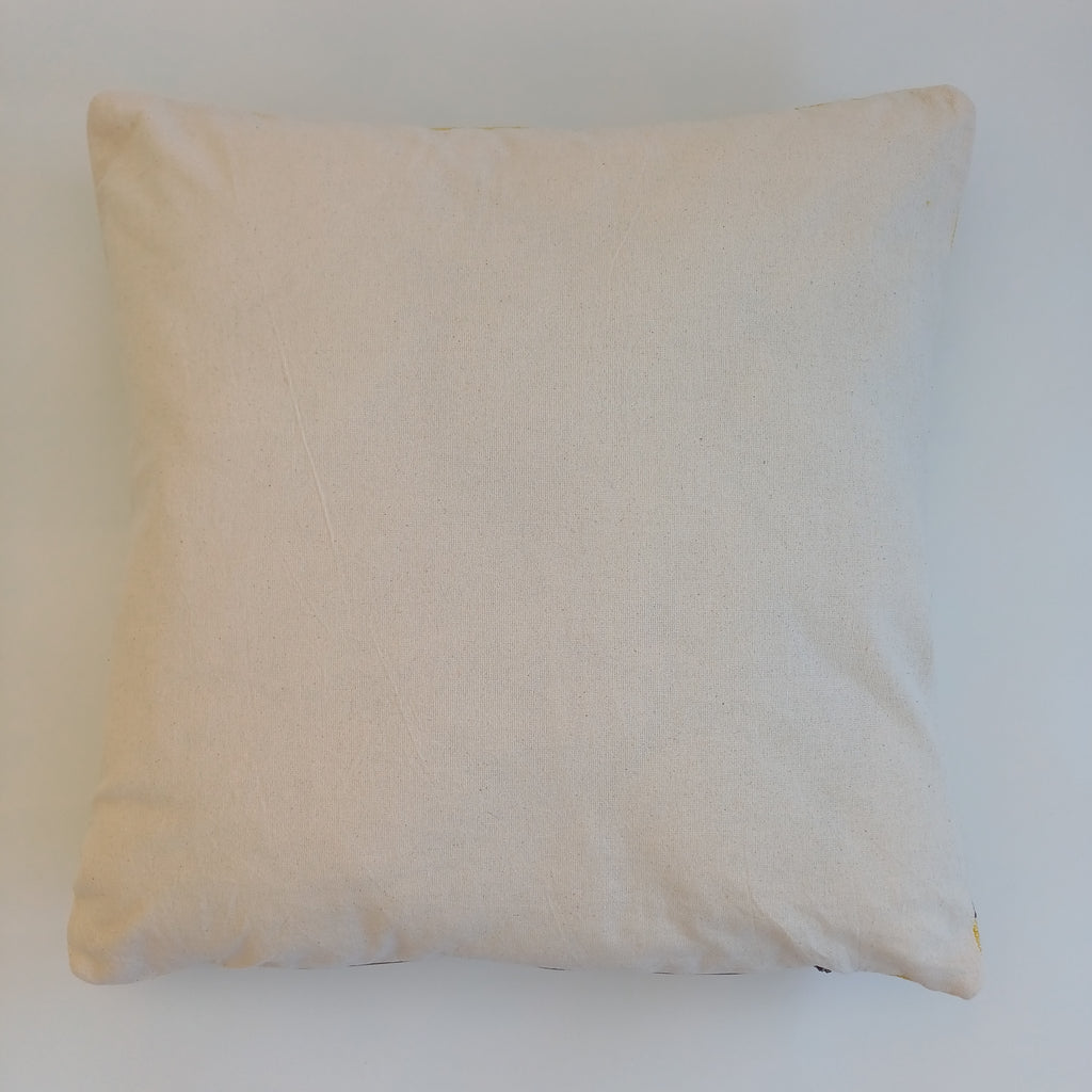 Moroccan Handmade Mustard Yellow Cactus Silk Cushion Cover 20''x20'' / 50x50 CM