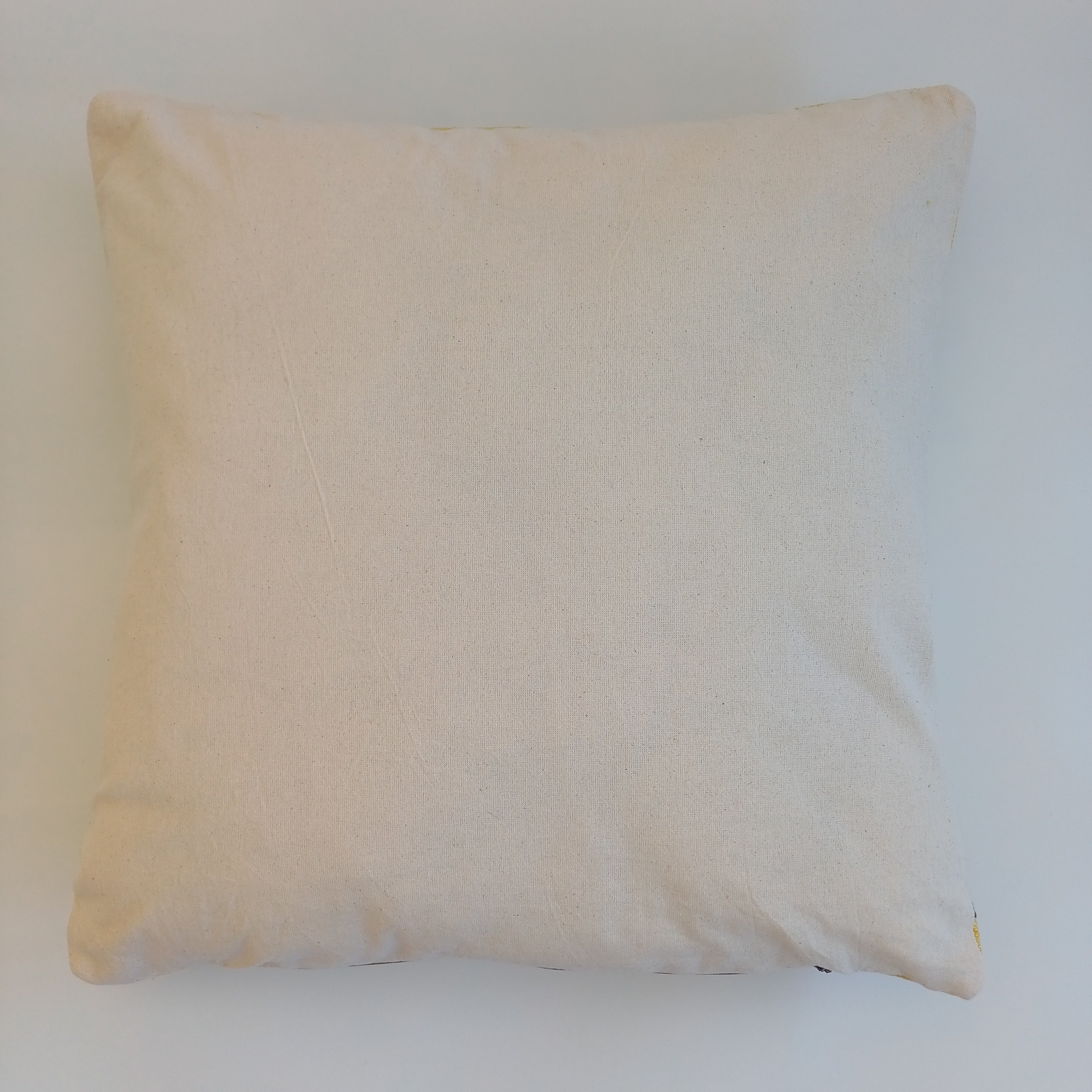 Moroccan Handmade Mustard Yellow Cactus Silk Cushion Cover 20''x20'' / 50x50 CM