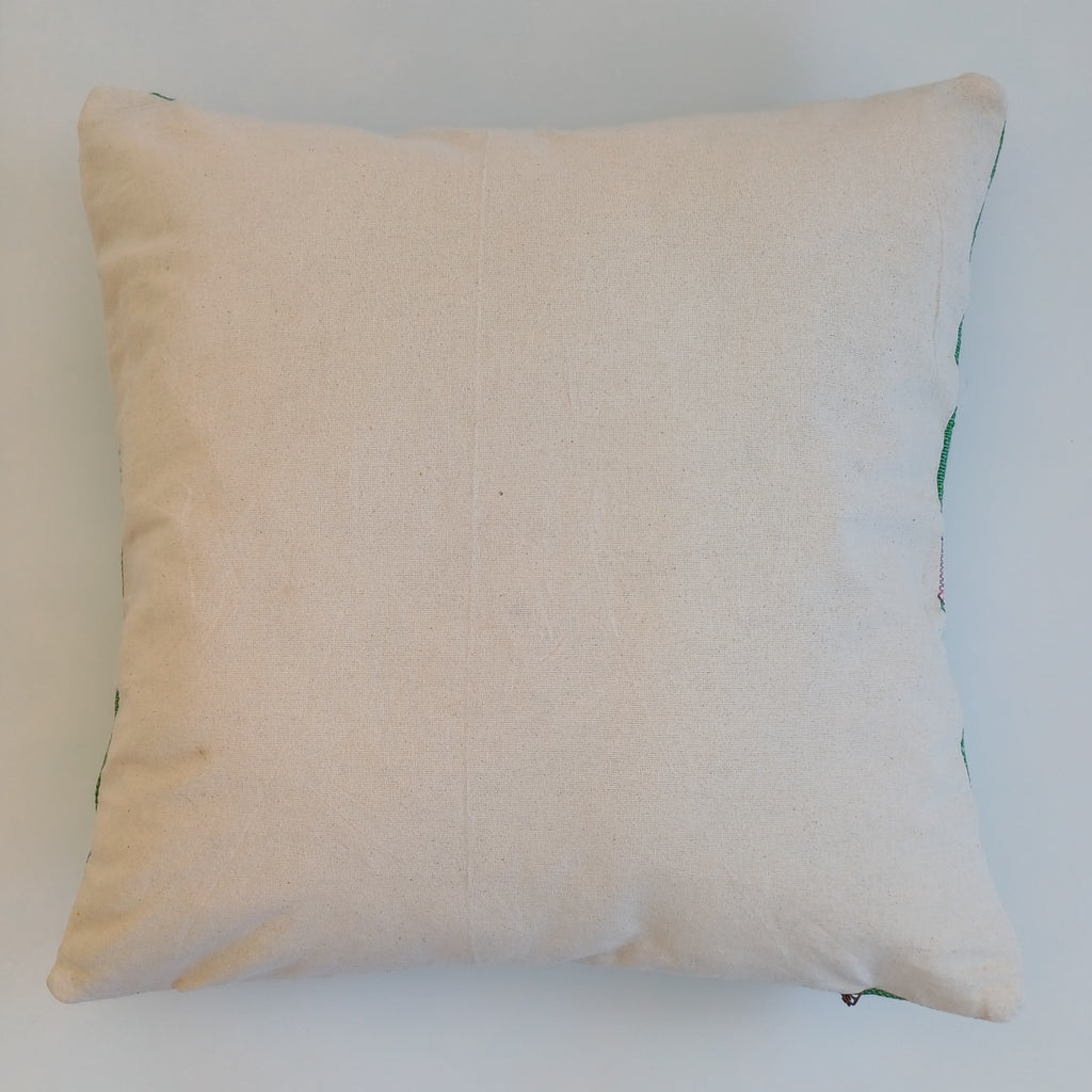 Moroccan Handmade Green Cactus Silk Cushion Cover 20''x20'' / 50x50 CM