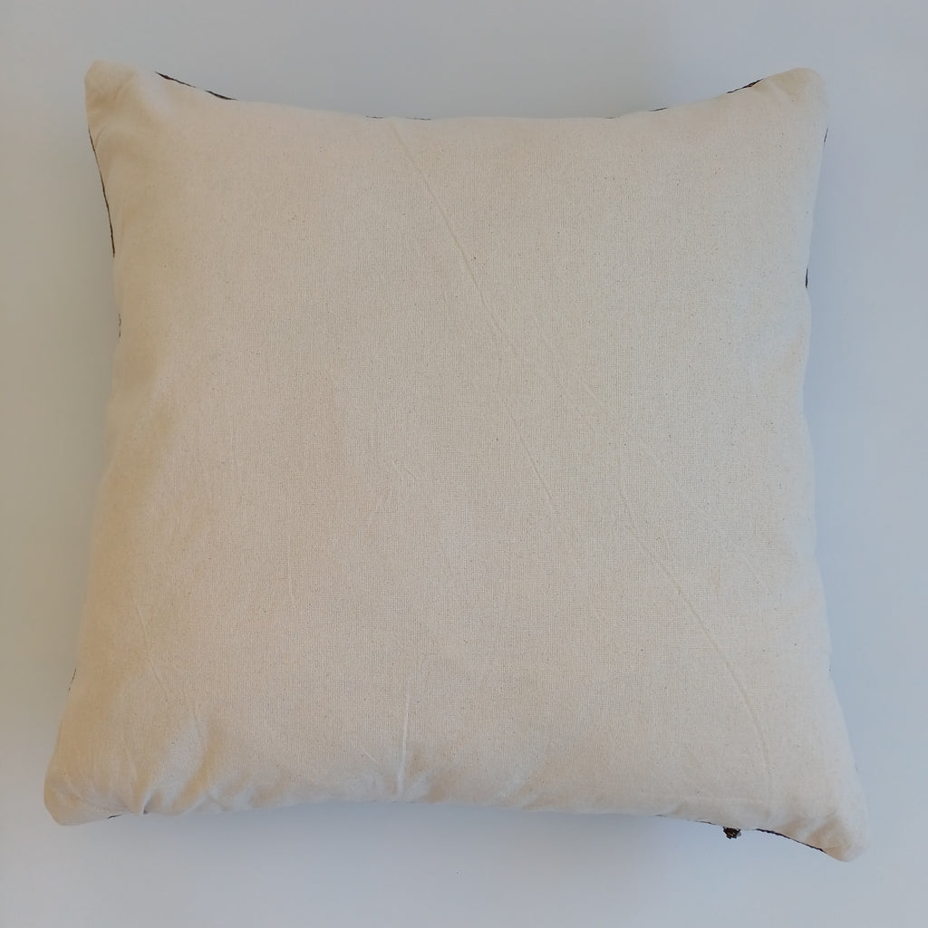 Moroccan Handmade Charcoal Brown Cactus Silk Cushion Cover 20''x20'' / 50x50 CM