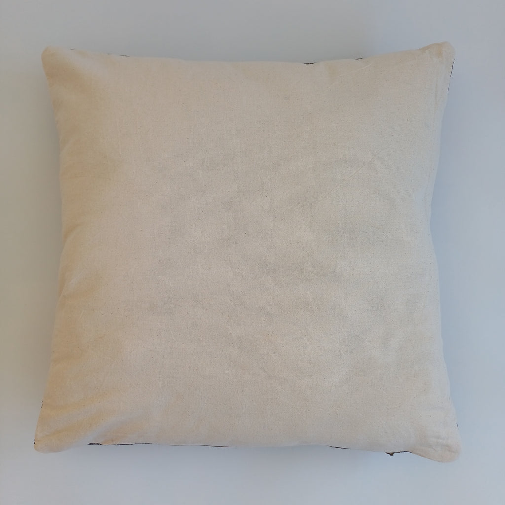 Moroccan Handmade Charcoal Brown Cactus Silk Cushion Cover 20''x20'' / 50x50 CM