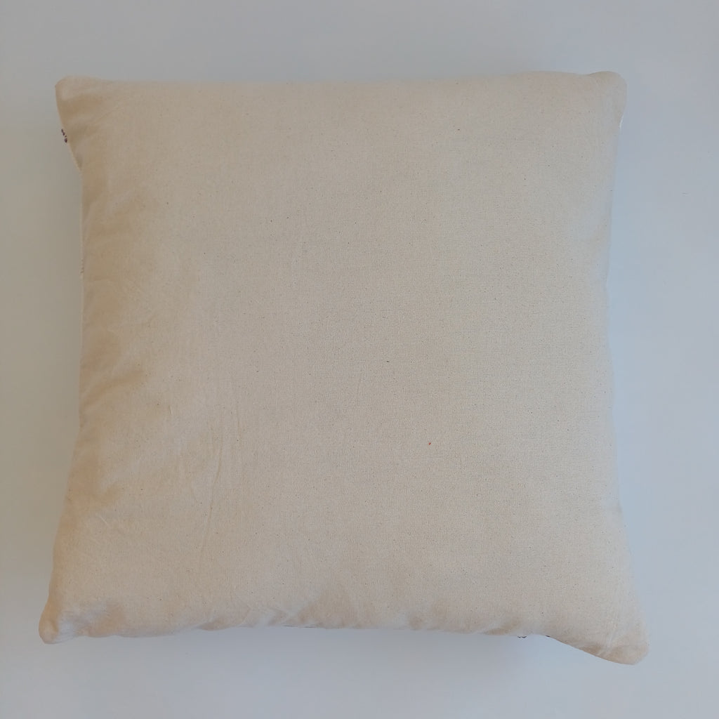 Moroccan Handmade Cream White Cactus Silk Cushion Cover 20''x20'' / 50x50 CM