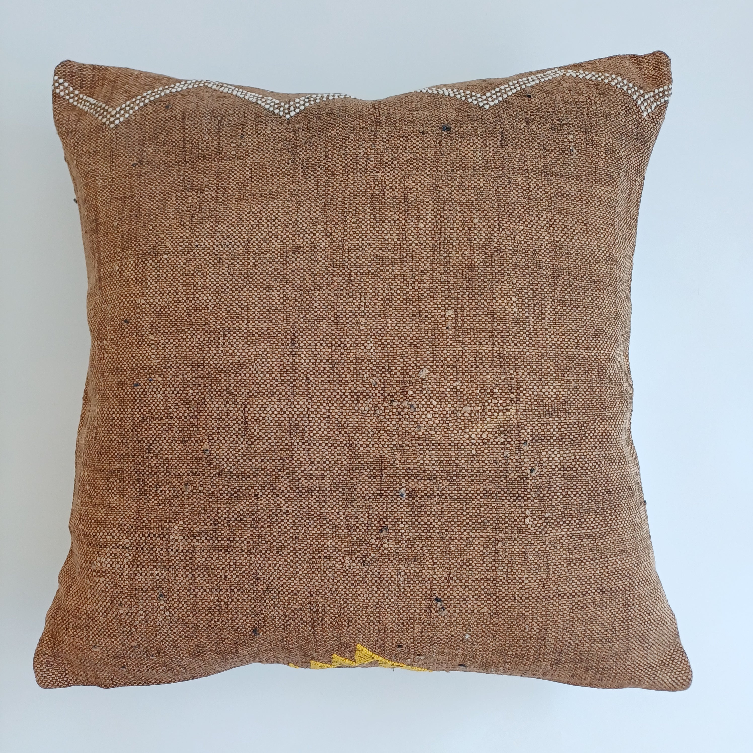 Moroccan Handmade Brown Cactus Silk Cushion Cover 20''x20'' / 50x50 CM