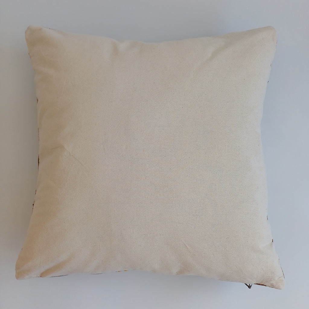 Moroccan Handmade Brown Cactus Silk Cushion Cover 20''x20'' / 50x50 CM