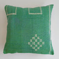Moroccan Handmade Green Cactus Silk Cushion Cover 20''x20'' / 50x50 CM