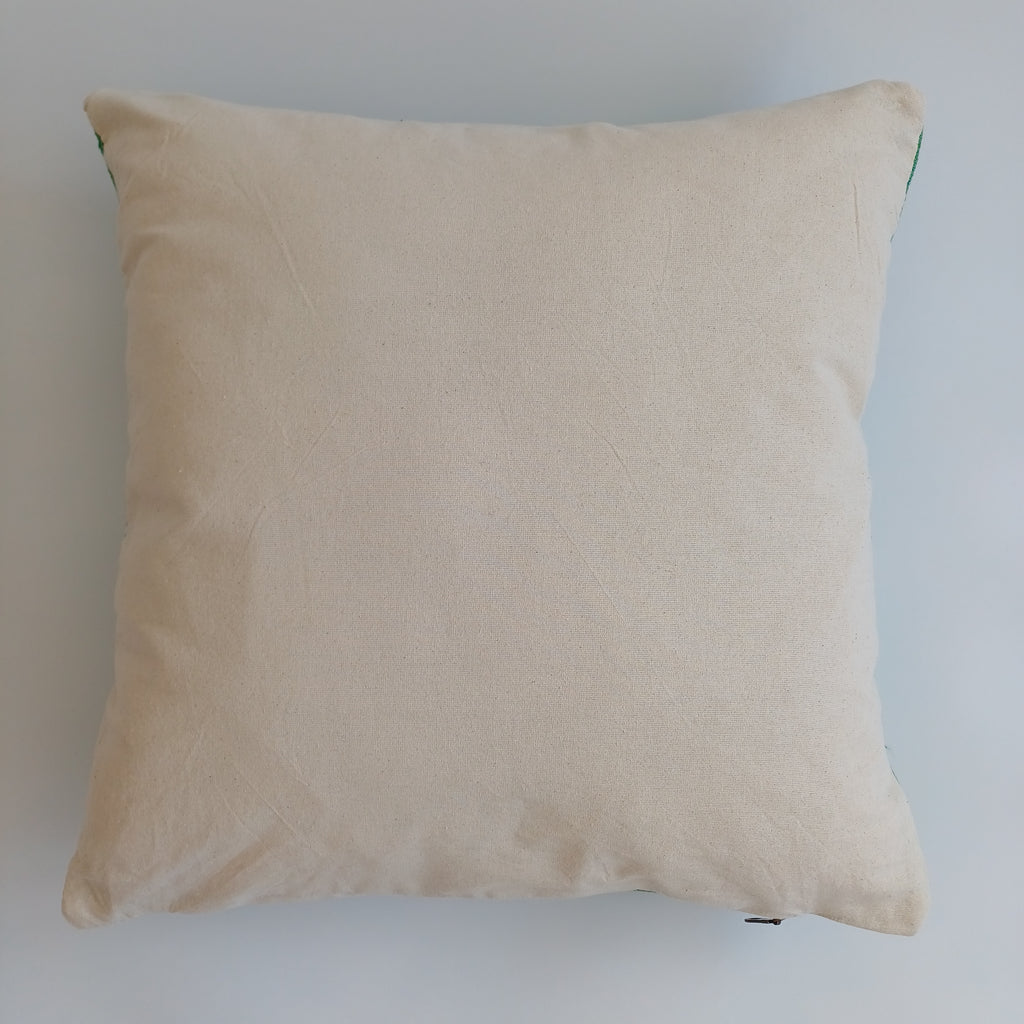 Moroccan Handmade Green Cactus Silk Cushion Cover 20''x20'' / 50x50 CM